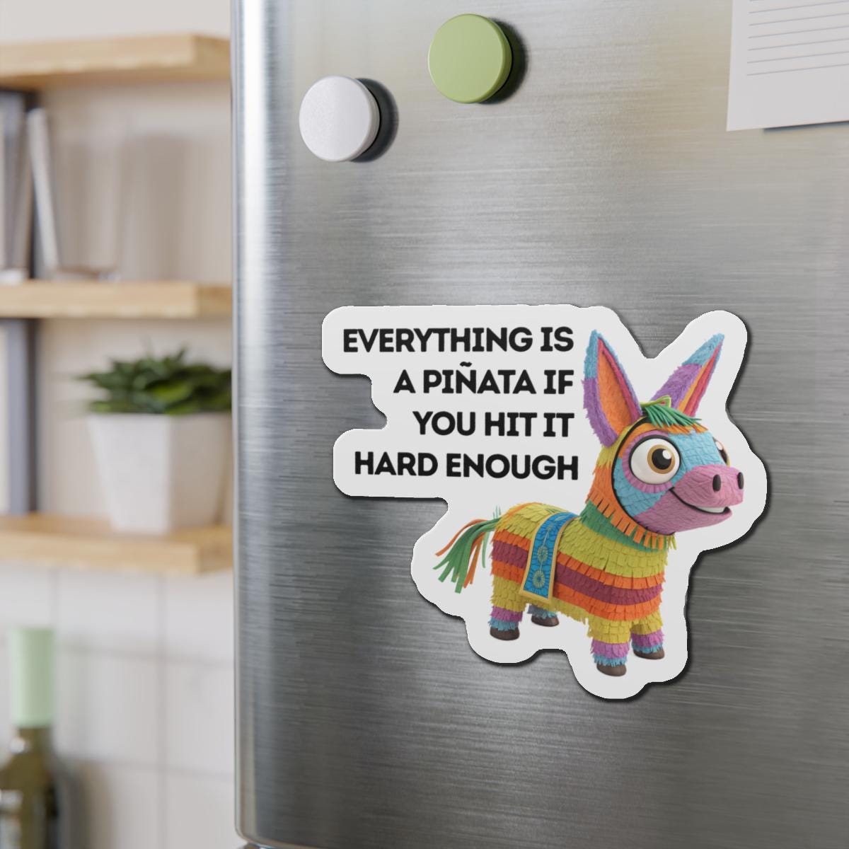Playful Piñata Die-Cut Magnets, Fun Home Decor, Gift for Kids, Birthday Keepsake, Quirky Refrigerator Magnet