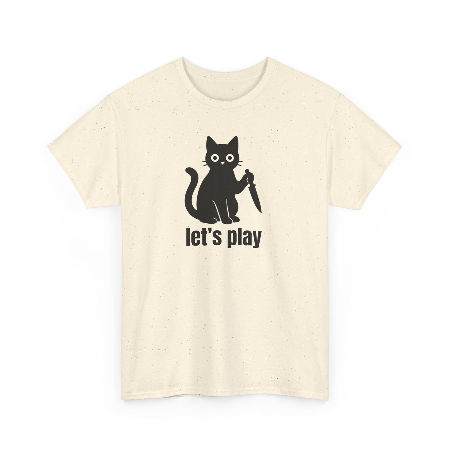 Playful Cat Tee - Let's Play Unisex Heavy Cotton Shirt, Cat Lover Gift, Fun T-Shirt, Animal Themed Apparel, Casual Wear