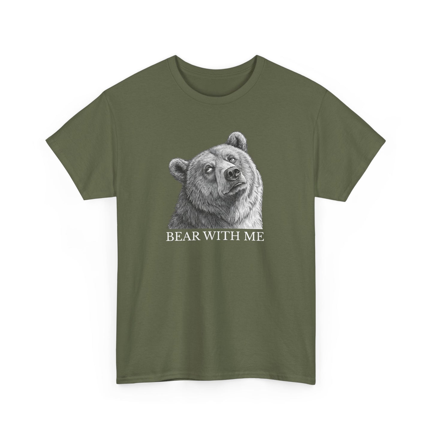 Bear With Me Graphic Tee, Funny Animal Shirt, Unisex Cotton T-Shirt, Gift for Nature Lovers, Casual Wear, Birthday Gift