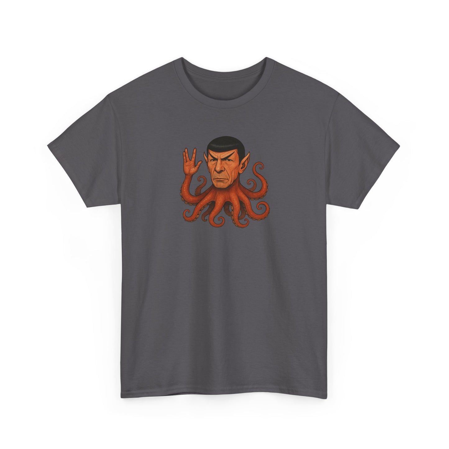 Spocktopus | Octopus Spock Unisex T-Shirt, Funny Nerd Tee, Geeky Apparel, Pop Culture Gift, Sci-Fi Fan Shirt