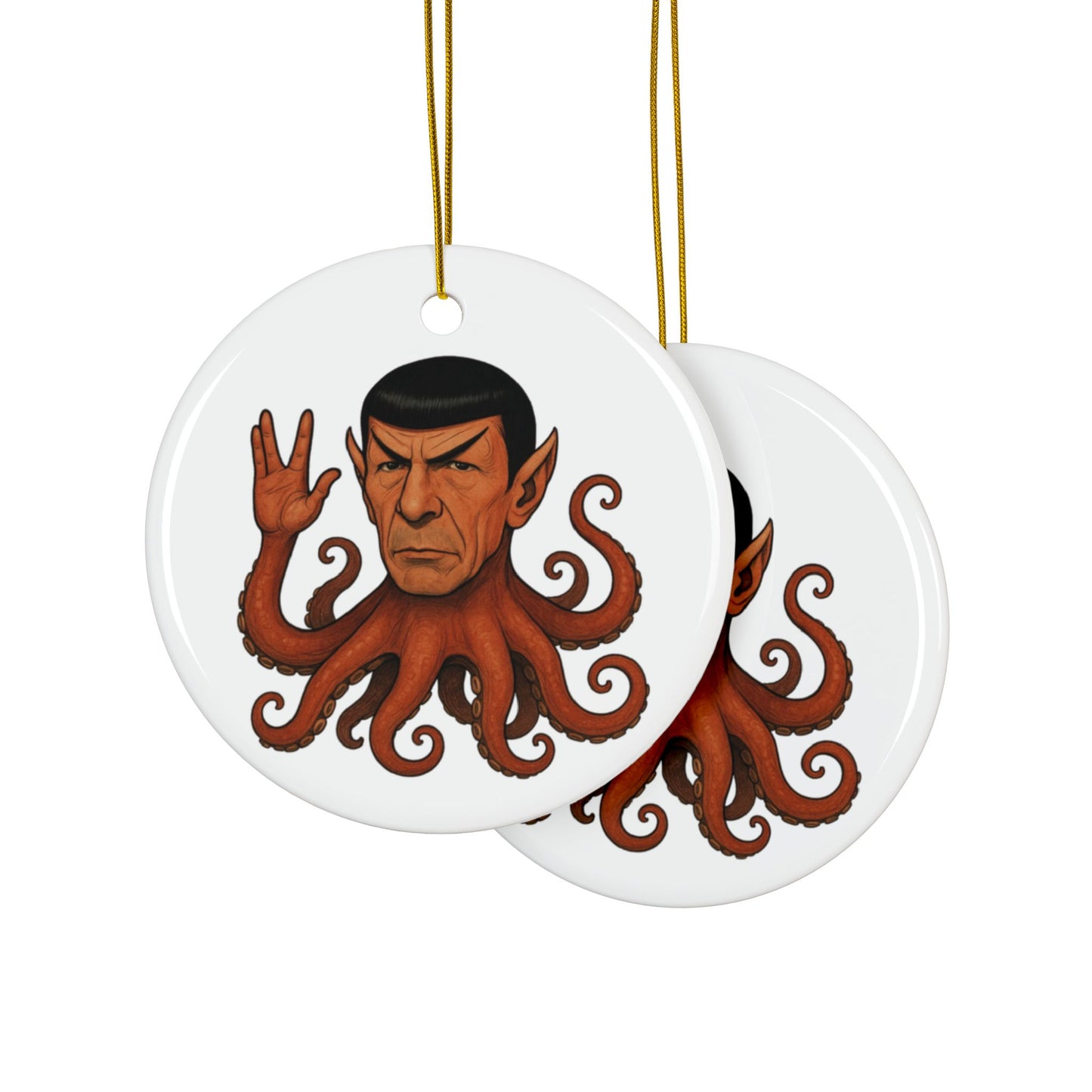 Spocktopus | Whimsical Ceramic Ornaments, Unique Holiday Decor for Trekkies, Perfect Gift for Christmas