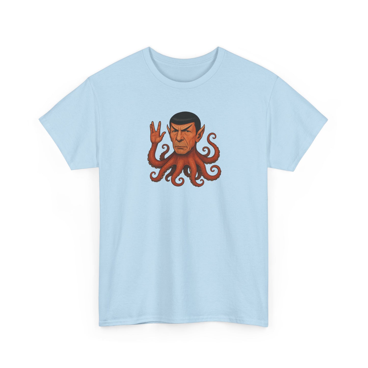 Spocktopus | Octopus Spock Unisex T-Shirt, Funny Nerd Tee, Geeky Apparel, Pop Culture Gift, Sci-Fi Fan Shirt