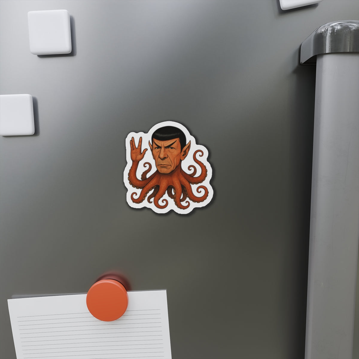Spocktopus | Unique Octopus Vulcan Die-Cut Magnets for Nerdy Decor, Geek Gift, Home Office Decoration, Science Fiction Collectible