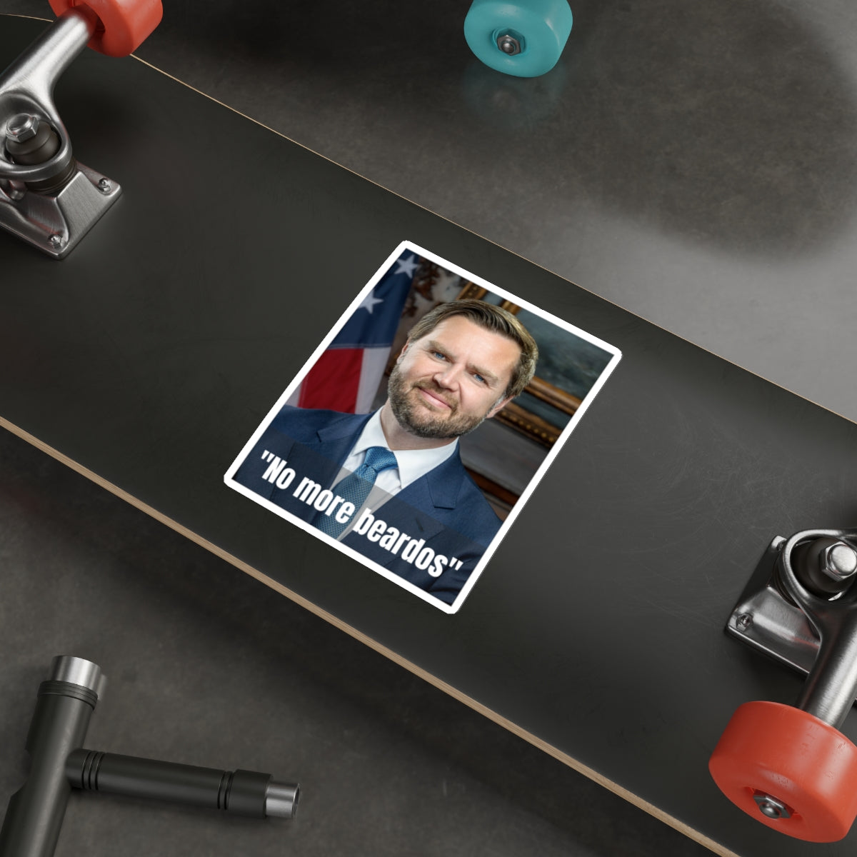 No More Beardos Satirical Die-Cut Stickers | for Laptops, Water Bottles, Gifts, and Decor | JD Vance | Pete Hegseth