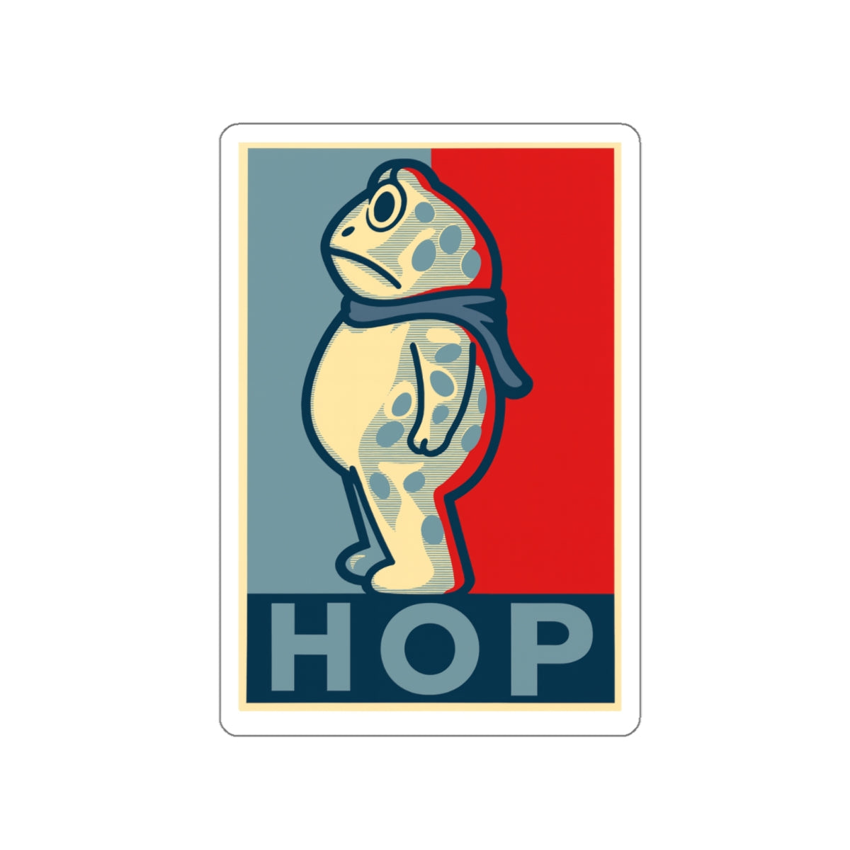 Portland Frog "Hop" Die-Cut Stickers | Obama Inspired Vinyl Decal for Laptops, Water Bottles, Notebooks, and More