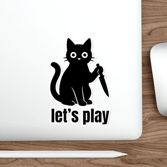 Playful Cat Die-Cut Stickers - Fun for Laptops, Water Bottles, Journals, Kids' Parties, October Celebrations, Cat Lovers
