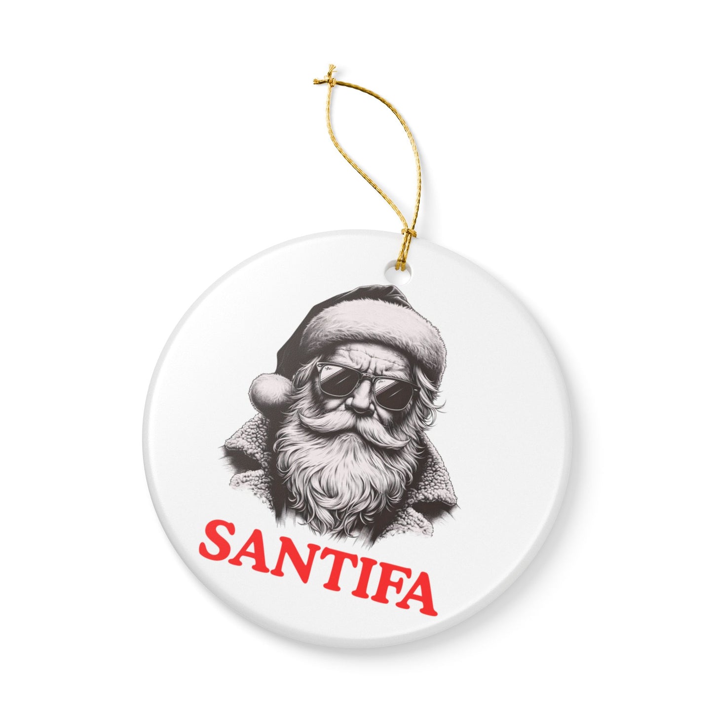 Santifa Santa Ornament | Christmas Decor | Anti Fascist | Foxtrot Delta Tango | Holiday Decoration