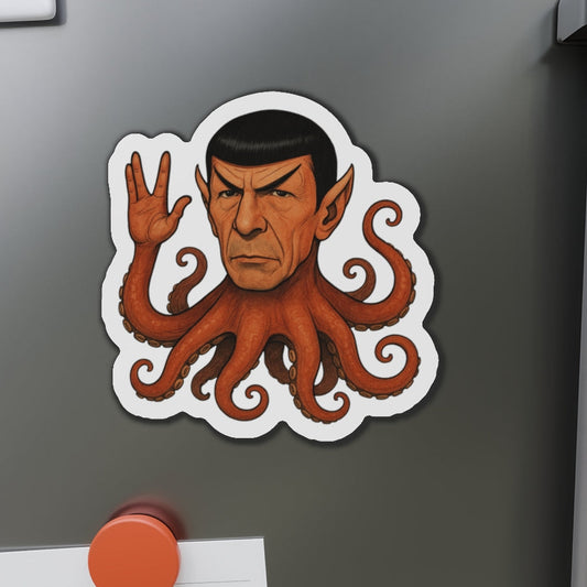 Spocktopus | Unique Octopus Vulcan Die-Cut Magnets for Nerdy Decor, Geek Gift, Home Office Decoration, Science Fiction Collectible