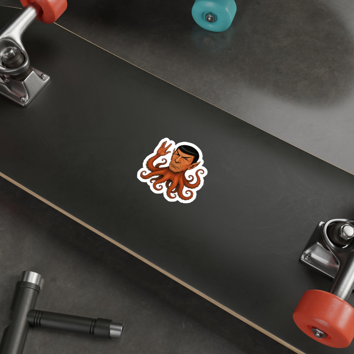 Spocktopus | Unique Octopus Alien Die-Cut Stickers - Perfect for Laptop, Water Bottle, Car, Fridge Decor, & Gift for Sci-Fi Fans