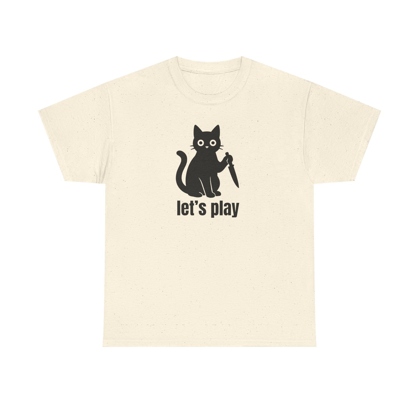 Playful Cat Tee - Let's Play Unisex Heavy Cotton Shirt, Cat Lover Gift, Fun T-Shirt, Animal Themed Apparel, Casual Wear