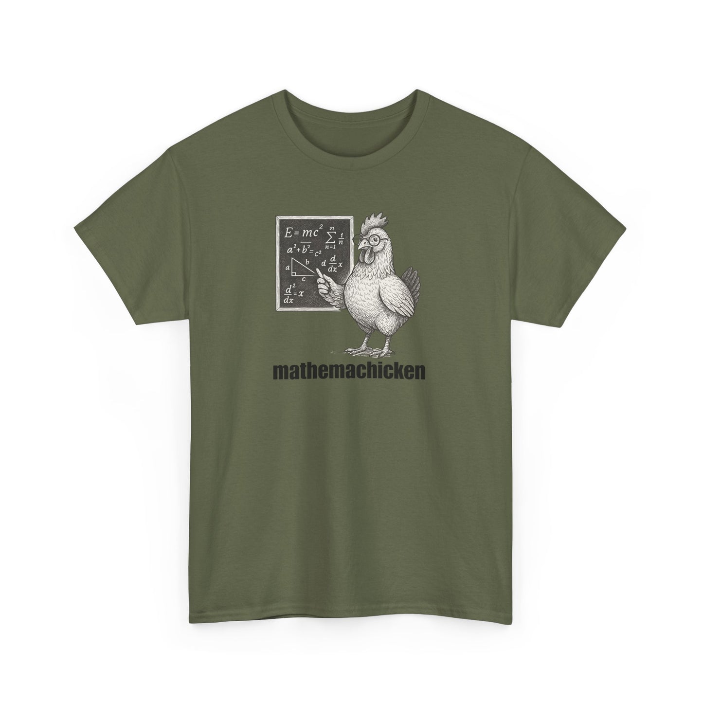 Mathemachicken | Unisex Heavy Cotton Tee | Math Lover Shirt, Funny Chicken T-Shirt, Gift for Teachers, Science Humor Tee, Geeky Apparel