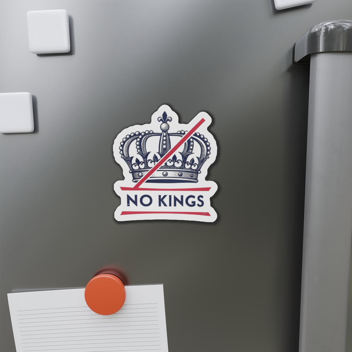Rebellious Die-Cut Magnet - No Kings Design, Home Décor, Gift for Activists, Fun Fridge Magnet, Political Statement