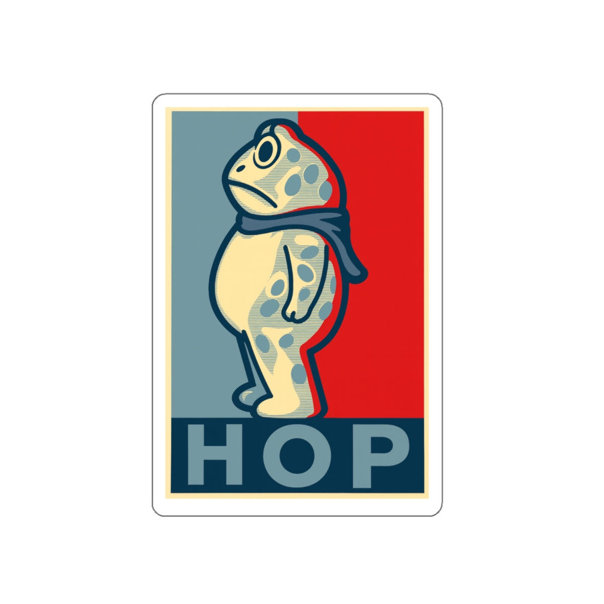 Portland Frog "Hop" Die-Cut Stickers | Obama Inspired Vinyl Decal for Laptops, Water Bottles, Notebooks, and More