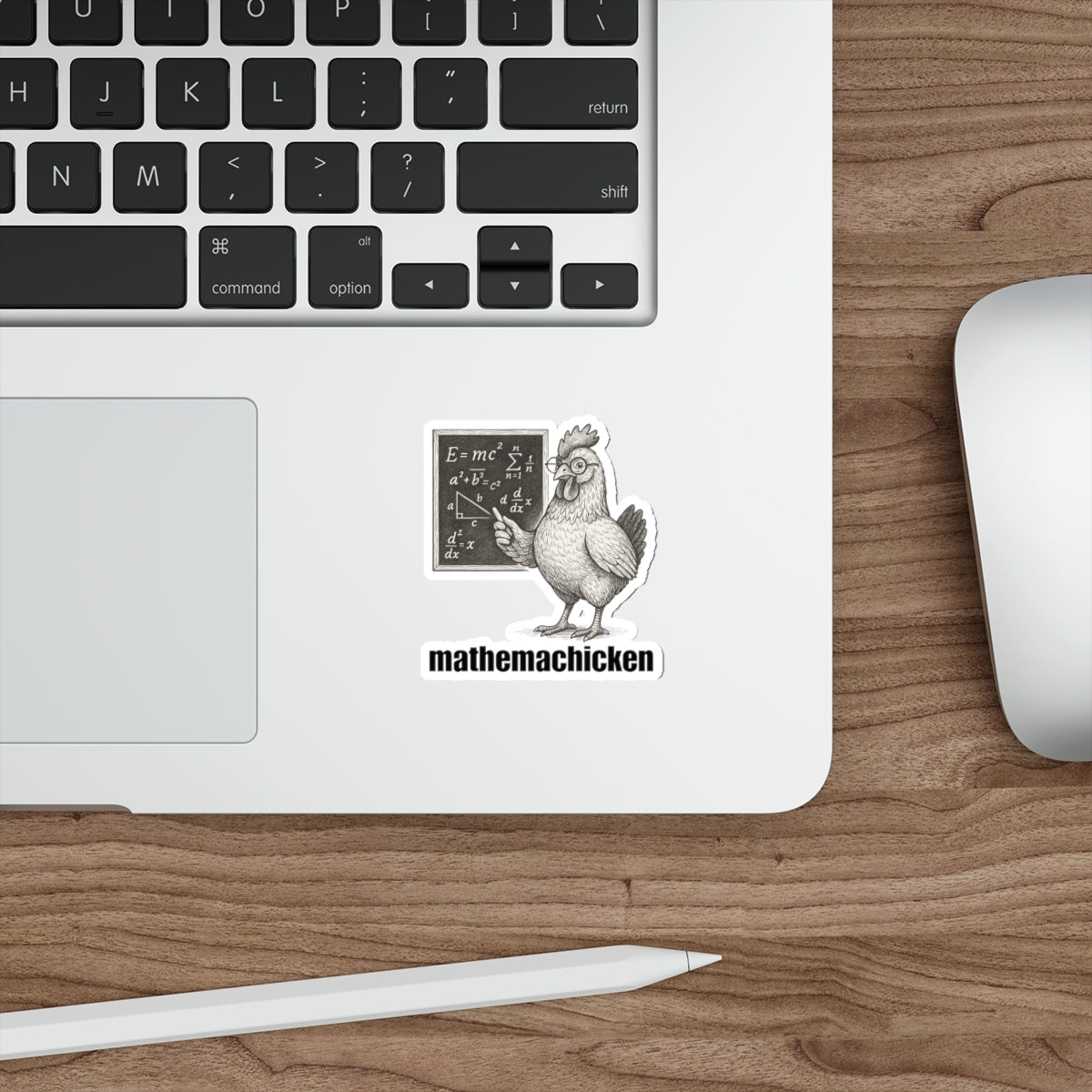 Mathemachicken | Funny Math Chicken Die-Cut Stickers, Teacher Gift, Student Decor, Laptop Stickers, Classroom Supplies, Math Humor