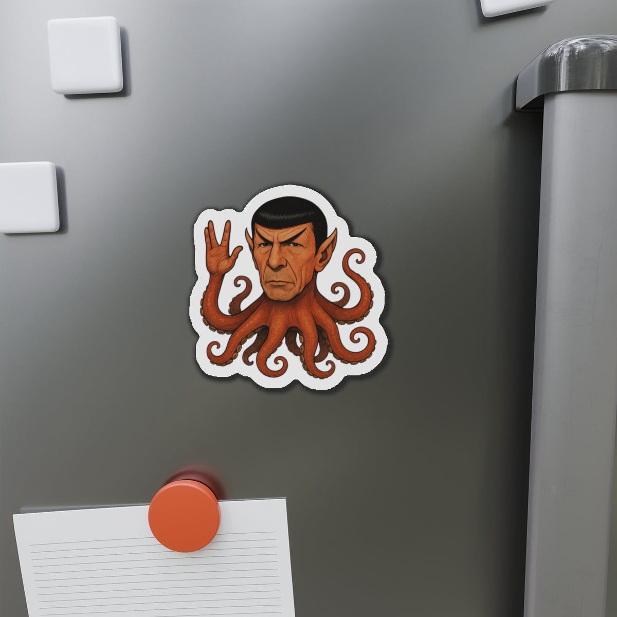 Spocktopus | Unique Octopus Vulcan Die-Cut Magnets for Nerdy Decor, Geek Gift, Home Office Decoration, Science Fiction Collectible