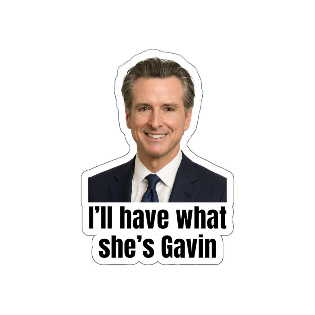 Gavin Newsom Die-Cut Stickers, Political Humor, Laptop Decor, Car Stickers, Gift for Friends