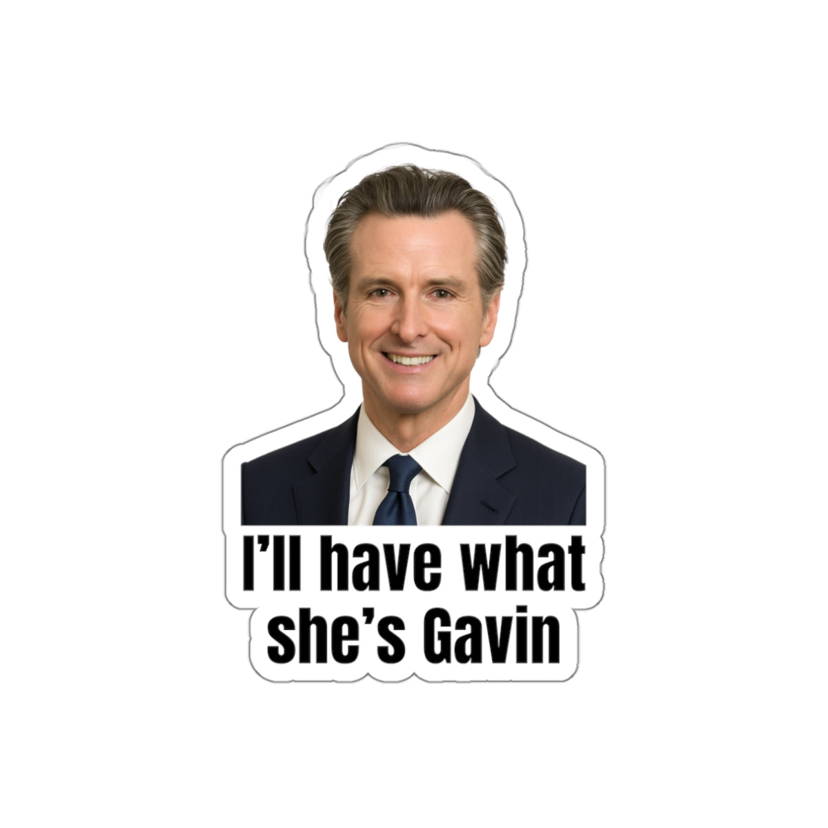 Gavin Newsom Die-Cut Stickers, Political Humor, Laptop Decor, Car Stickers, Gift for Friends