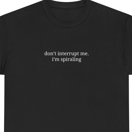 Spiraling Unisex Heavy Cotton Tee, Casual Wear, Gift for Mental Health Awareness, Funny Tee, Relaxed Fit, Everyday Comfort