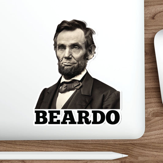 Abe Lincoln Beardo Die-Cut Stickers for Laptop, Waterproof Art, Vintage Lincoln, Gift for History Lovers, Fun Office Decor, Cool Car Decal