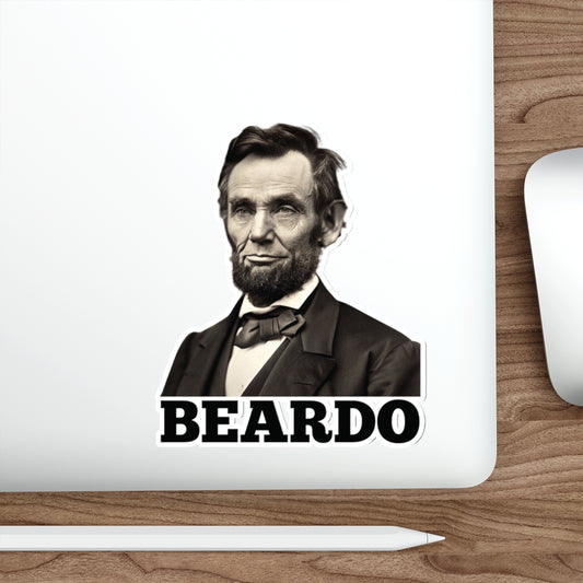 Abe Lincoln Beardo Die-Cut Stickers for Laptop, Waterproof Art, Vintage Lincoln, Gift for History Lovers, Fun Office Decor, Cool Car Decal