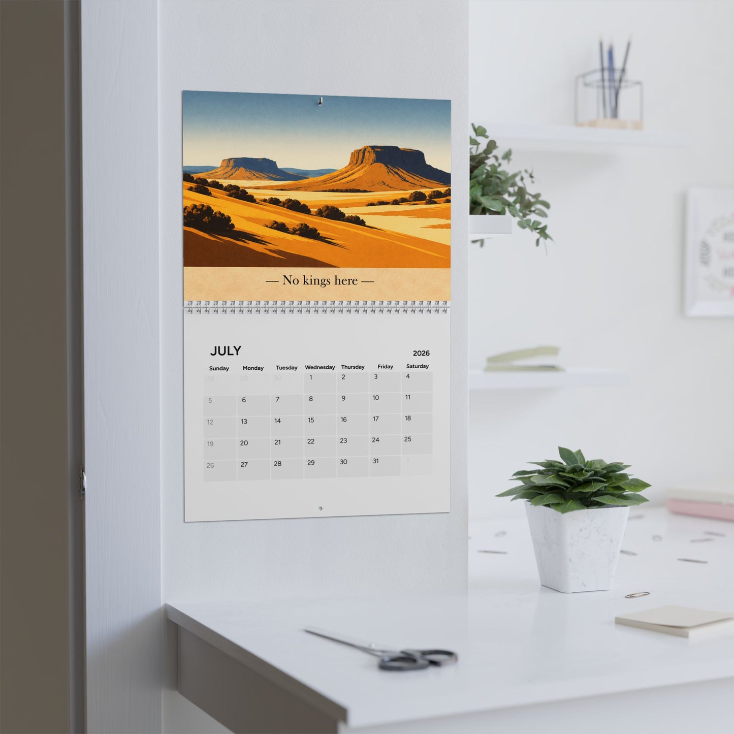 Democracy & Resistance Wall Calendar 2026 – Vintage National Park–Style Political Art Calendar
