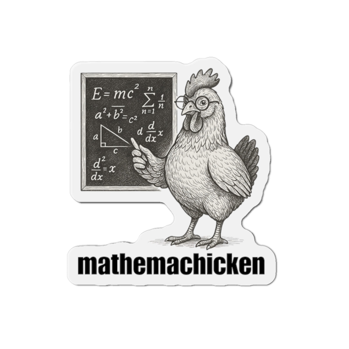 Mathemachicken | Math-Themed Die-Cut Magnets, Fun Kitchen Decor, Math Lover Gifts, Unique Fridge Decor, Educational Magnets