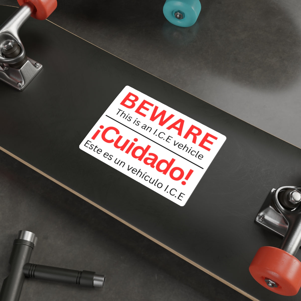 Beware I.C.E Vehicle Identification Die-Cut Stickers | Bold Warning Decals for Cars, Laptops, Bumper Stickers, Home Decor