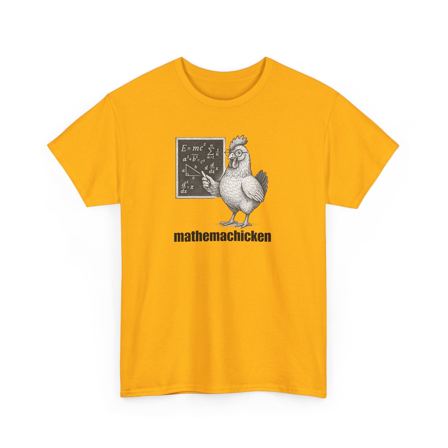 Mathemachicken | Unisex Heavy Cotton Tee | Math Lover Shirt, Funny Chicken T-Shirt, Gift for Teachers, Science Humor Tee, Geeky Apparel