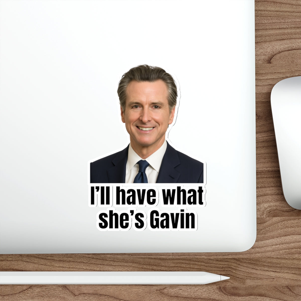 Gavin Newsom Die-Cut Stickers, Political Humor, Laptop Decor, Car Stickers, Gift for Friends