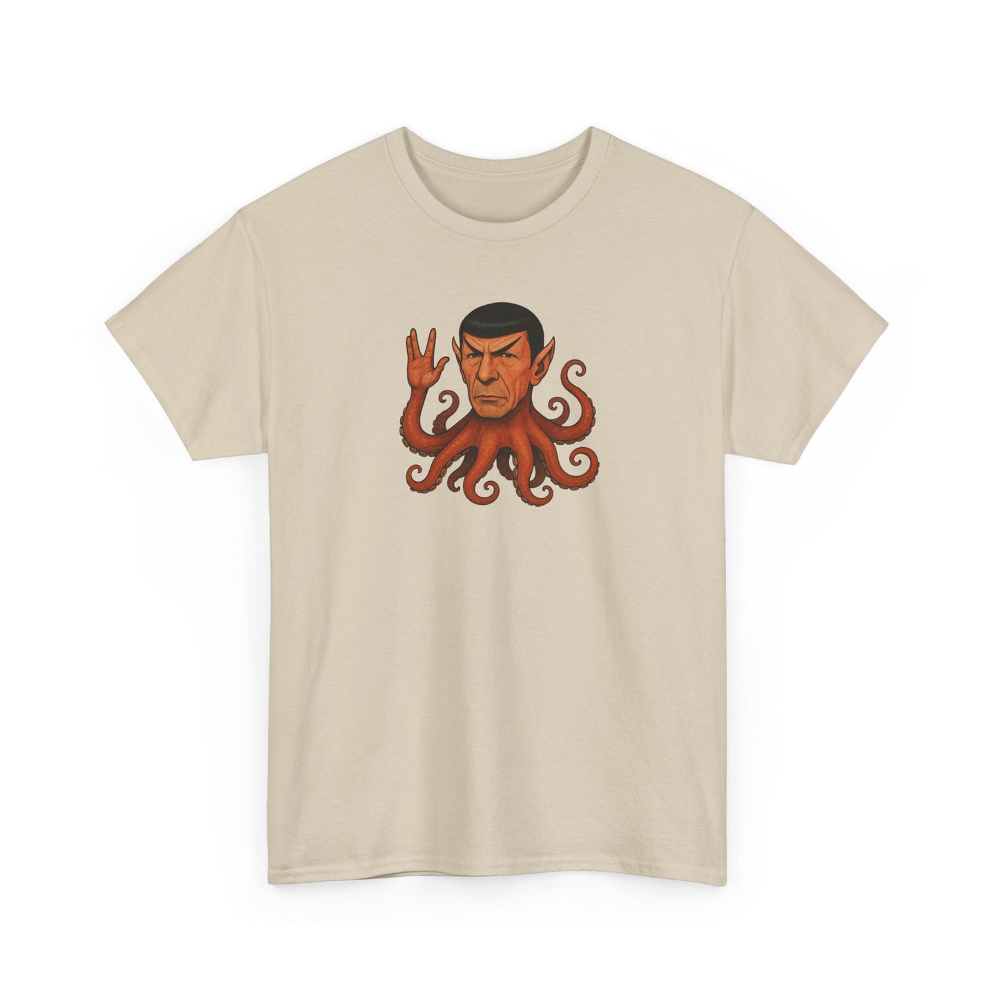 Spocktopus | Octopus Spock Unisex T-Shirt, Funny Nerd Tee, Geeky Apparel, Pop Culture Gift, Sci-Fi Fan Shirt