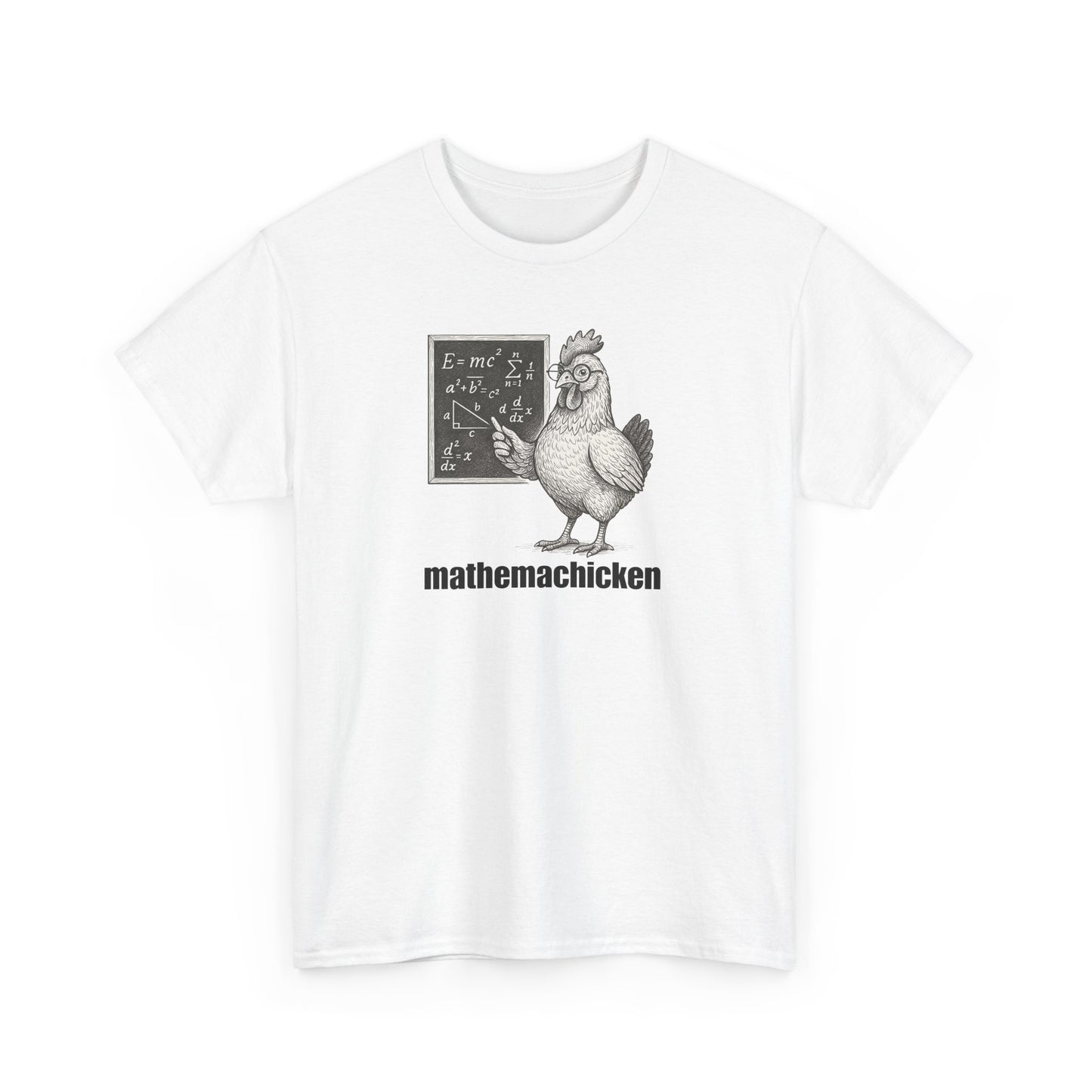 Mathemachicken | Unisex Heavy Cotton Tee | Math Lover Shirt, Funny Chicken T-Shirt, Gift for Teachers, Science Humor Tee, Geeky Apparel