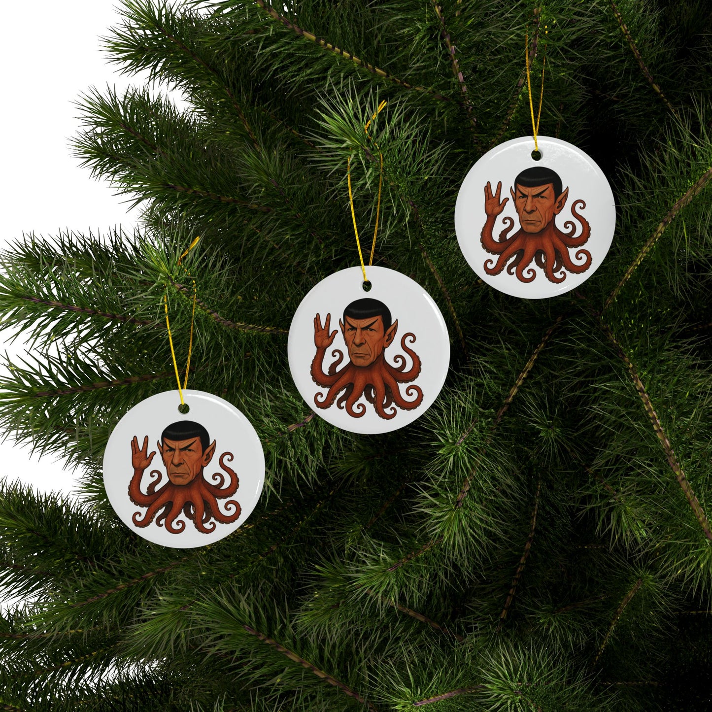 Spocktopus | Whimsical Ceramic Ornaments, Unique Holiday Decor for Trekkies, Perfect Gift for Christmas
