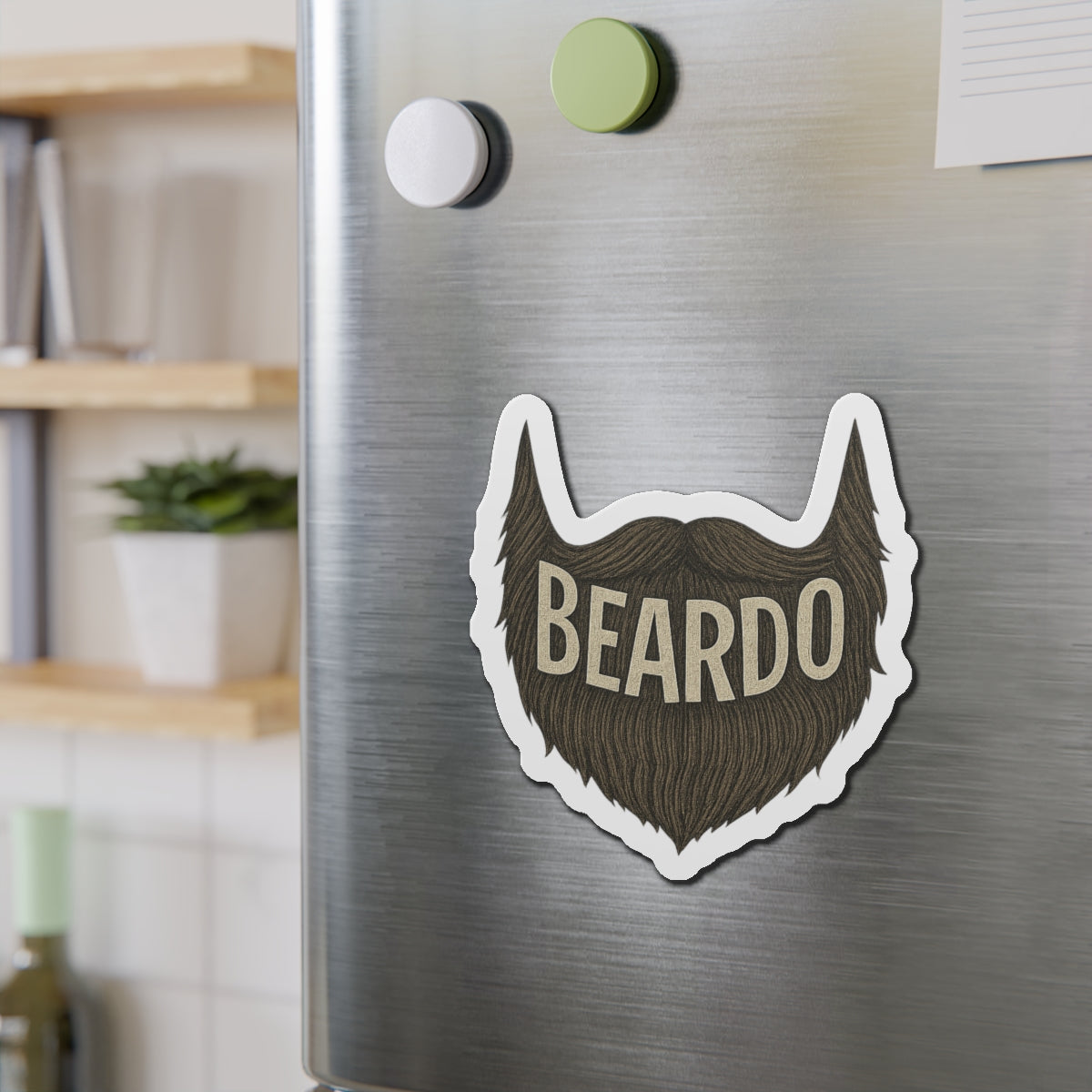 Beardo Beard-Shaped Die-Cut Magnet, Funny Gift for Bearded Men, Home Decor, Refrigerator Magnet, Beardo Magnet