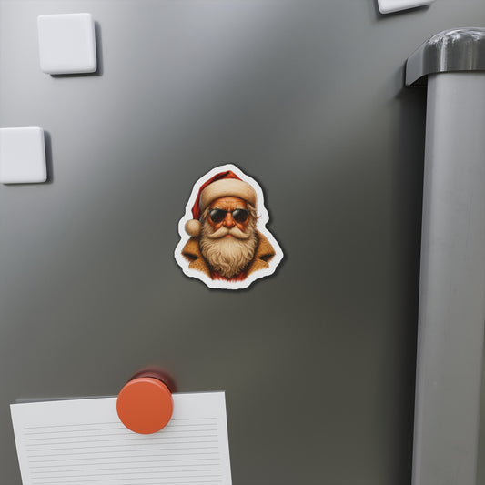 Cool Santa Die-Cut Magnet | Christmas Refrigerator Magnet | Stocking Filler | White Elephant | Alternative Christmas Gift
