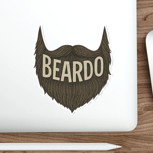 Beardo Die-Cut Stickers for Bearded Individuals, Laptop Decor, Barbershop Decor, Gifting for Fathers Day, Beard Enthusiasts