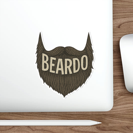 Beardo Die-Cut Stickers for Bearded Individuals, Laptop Decor, Barbershop Decor, Gifting for Fathers Day, Beard Enthusiasts