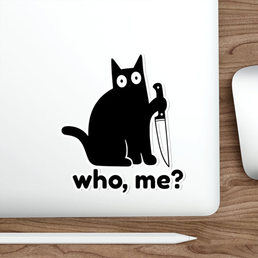 Who, Me? | Whimsical Cat Die-Cut Stickers | Perfect for Laptop, Water Bottle, Journal, Cat Lovers, Gift Ideas