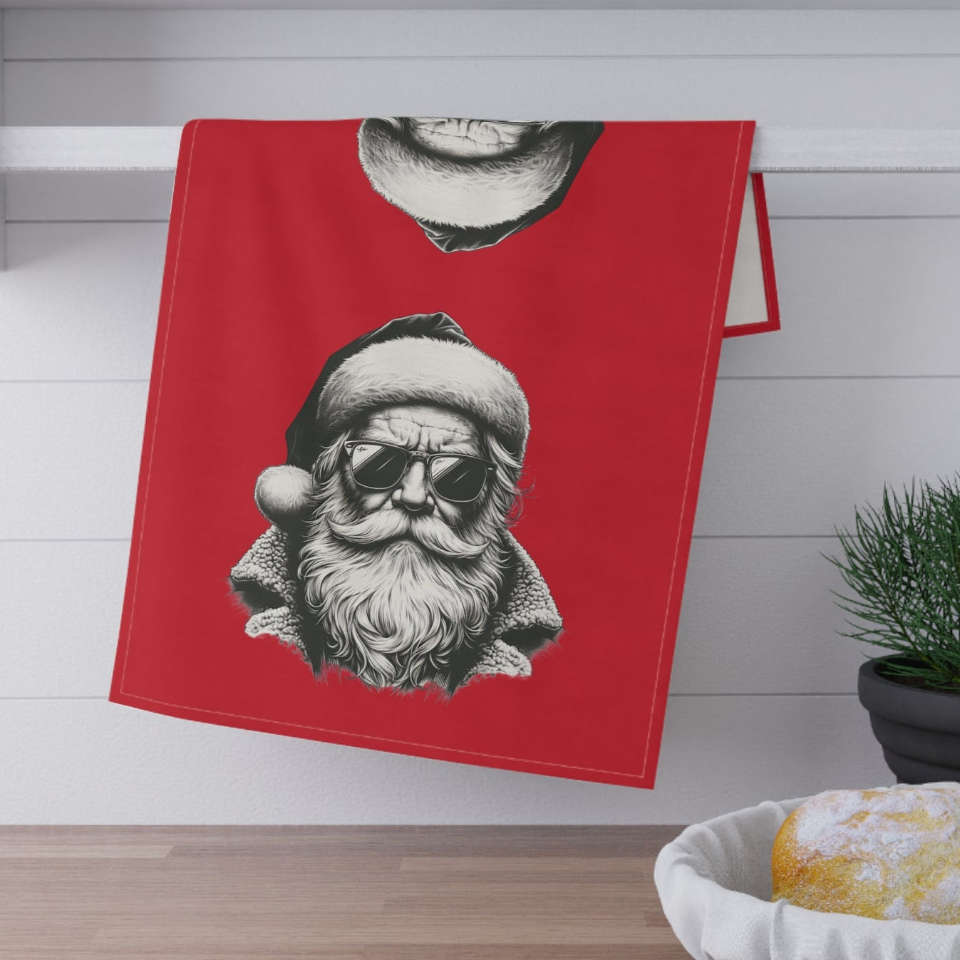 Cool Santa Tea Towels for Holiday Kitchen Decor, Christmas Gifts for Him, Fun Dish Towels, Festive Home Accessories, Unique Cooking Gifts