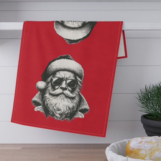 Cool Santa Tea Towels for Holiday Kitchen Decor, Christmas Gifts for Him, Fun Dish Towels, Festive Home Accessories, Unique Cooking Gifts