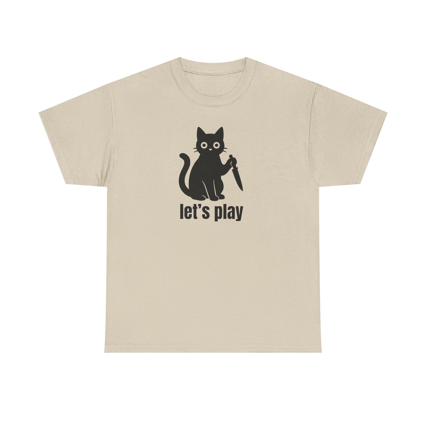 Playful Cat Tee - Let's Play Unisex Heavy Cotton Shirt, Cat Lover Gift, Fun T-Shirt, Animal Themed Apparel, Casual Wear