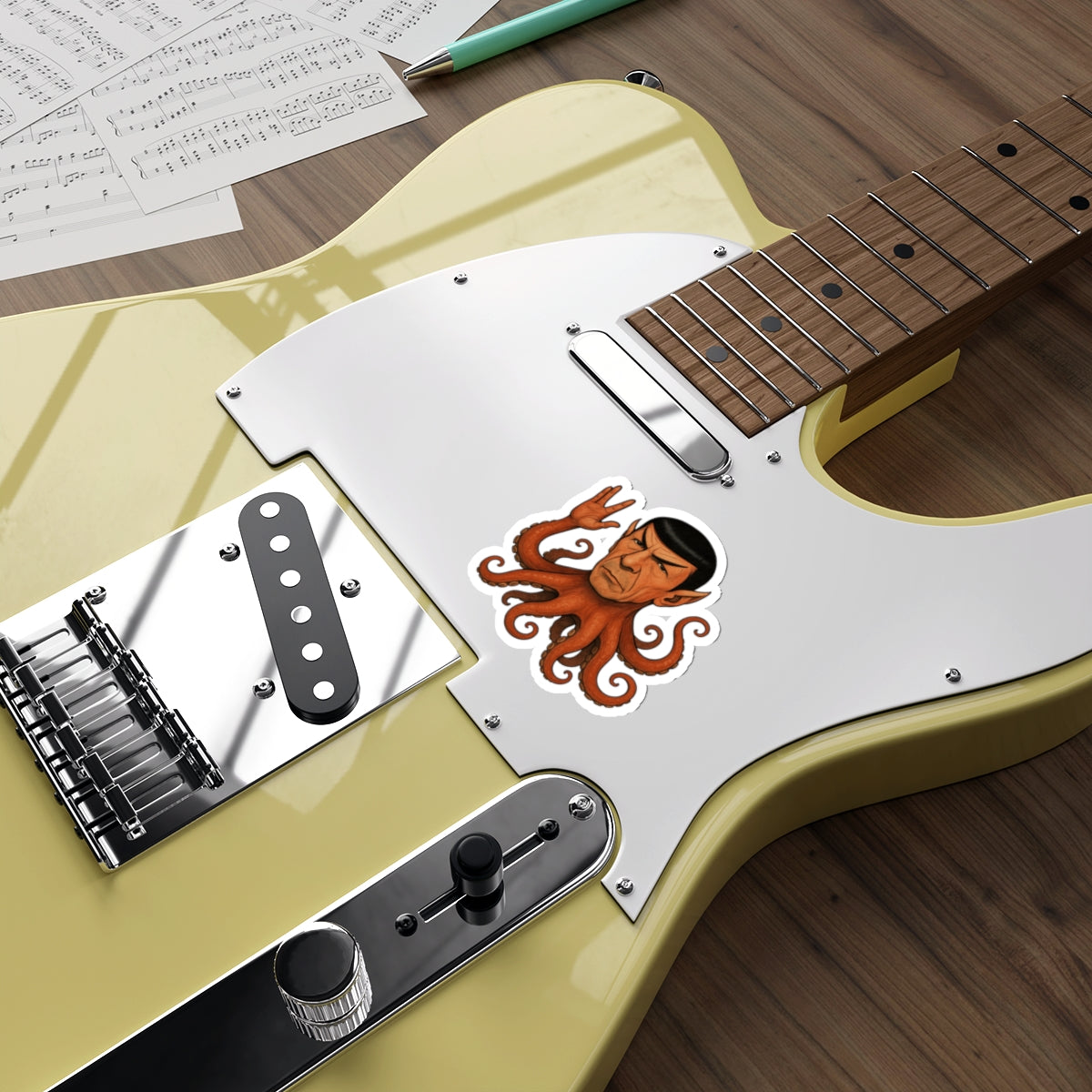 Spocktopus | Unique Octopus Alien Die-Cut Stickers - Perfect for Laptop, Water Bottle, Car, Fridge Decor, & Gift for Sci-Fi Fans