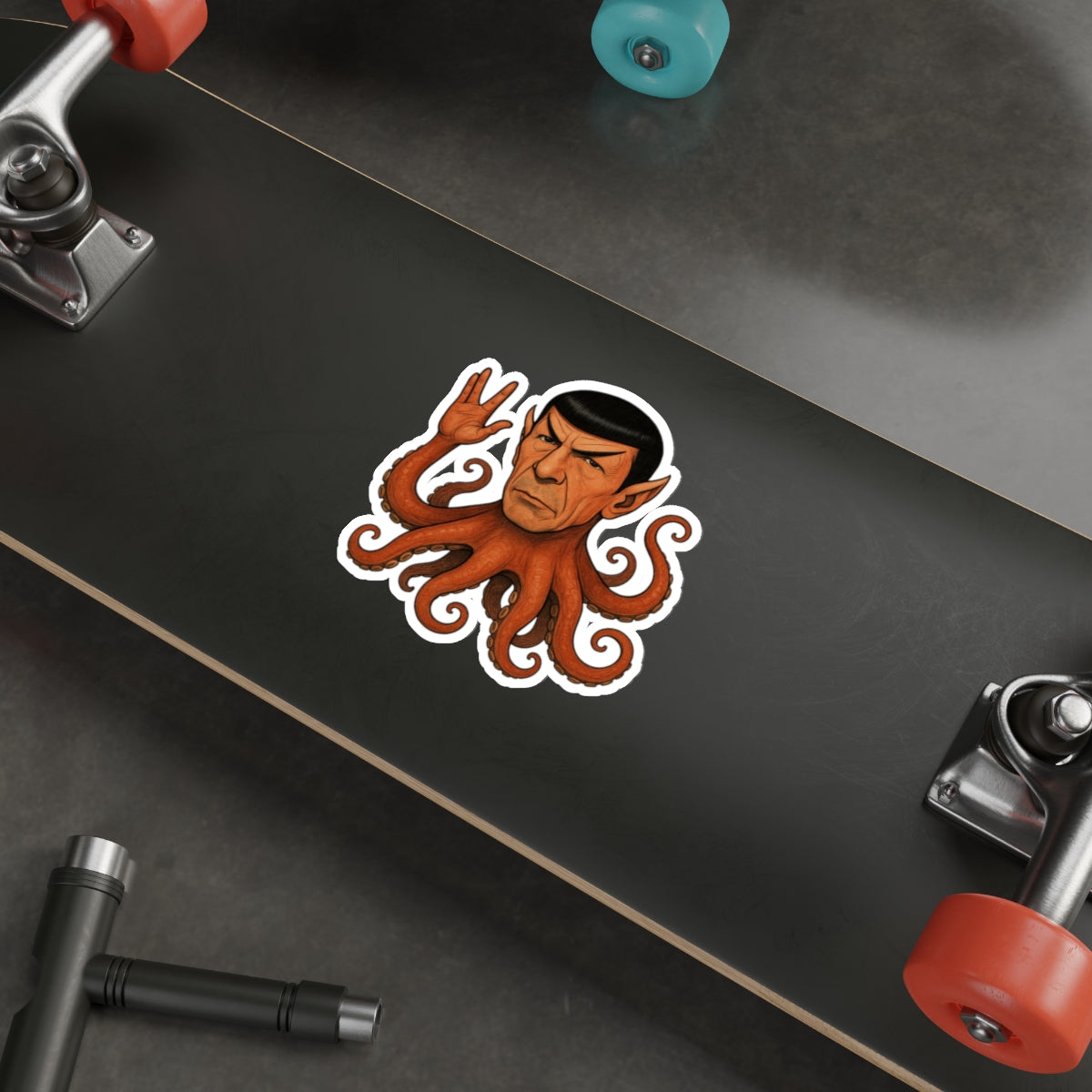 Spocktopus | Unique Octopus Alien Die-Cut Stickers - Perfect for Laptop, Water Bottle, Car, Fridge Decor, & Gift for Sci-Fi Fans
