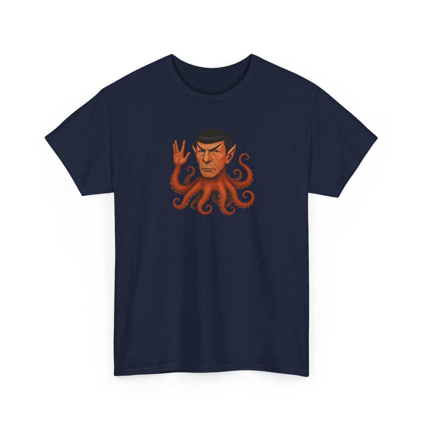 Spocktopus | Octopus Spock Unisex T-Shirt, Funny Nerd Tee, Geeky Apparel, Pop Culture Gift, Sci-Fi Fan Shirt
