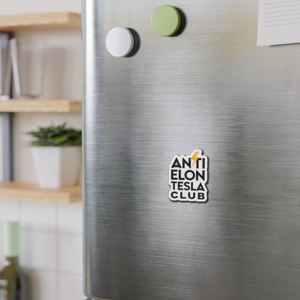 Anti Elon Tesla Club Die-Cut Magnets - Anti Elon Tesla Club | Fun Fridge Magnet, Gift for Fans, Home Decor, Quirky Collection, Car Ornament