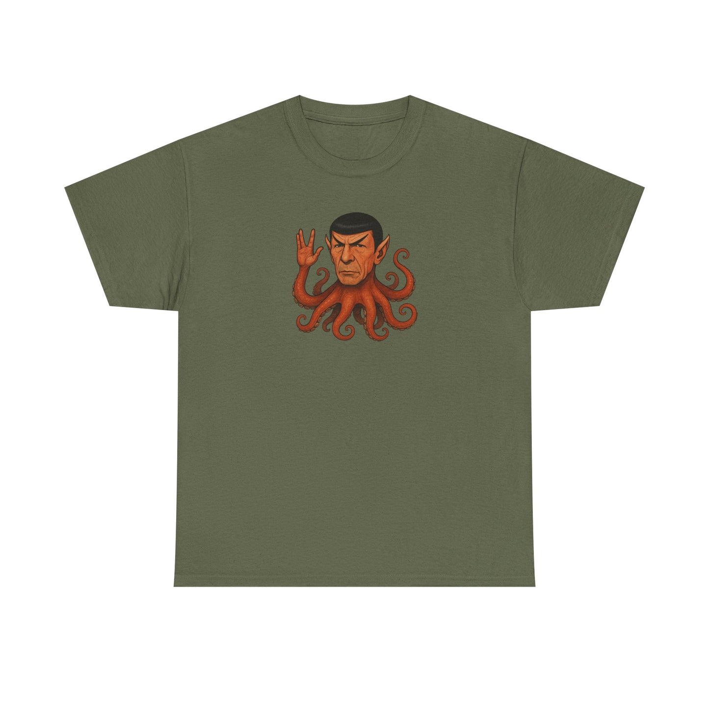Spocktopus | Octopus Spock Unisex T-Shirt, Funny Nerd Tee, Geeky Apparel, Pop Culture Gift, Sci-Fi Fan Shirt