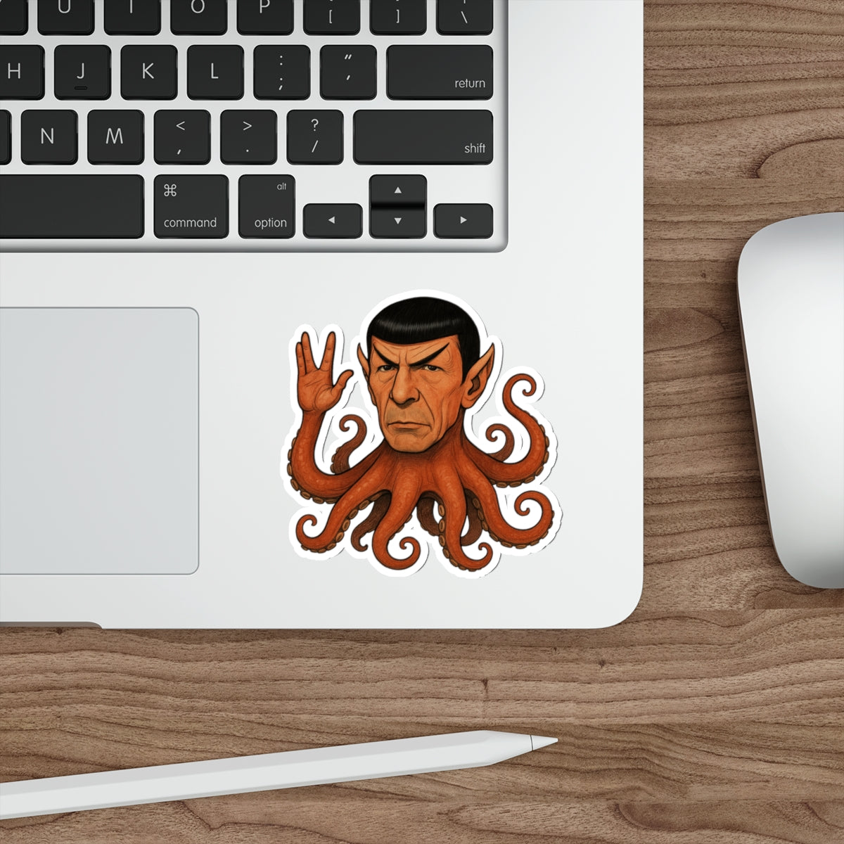 Spocktopus | Unique Octopus Alien Die-Cut Stickers - Perfect for Laptop, Water Bottle, Car, Fridge Decor, & Gift for Sci-Fi Fans
