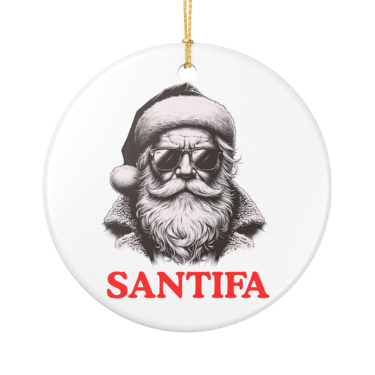 Santifa Santa Ornament | Christmas Decor | Anti Fascist | Foxtrot Delta Tango | Holiday Decoration