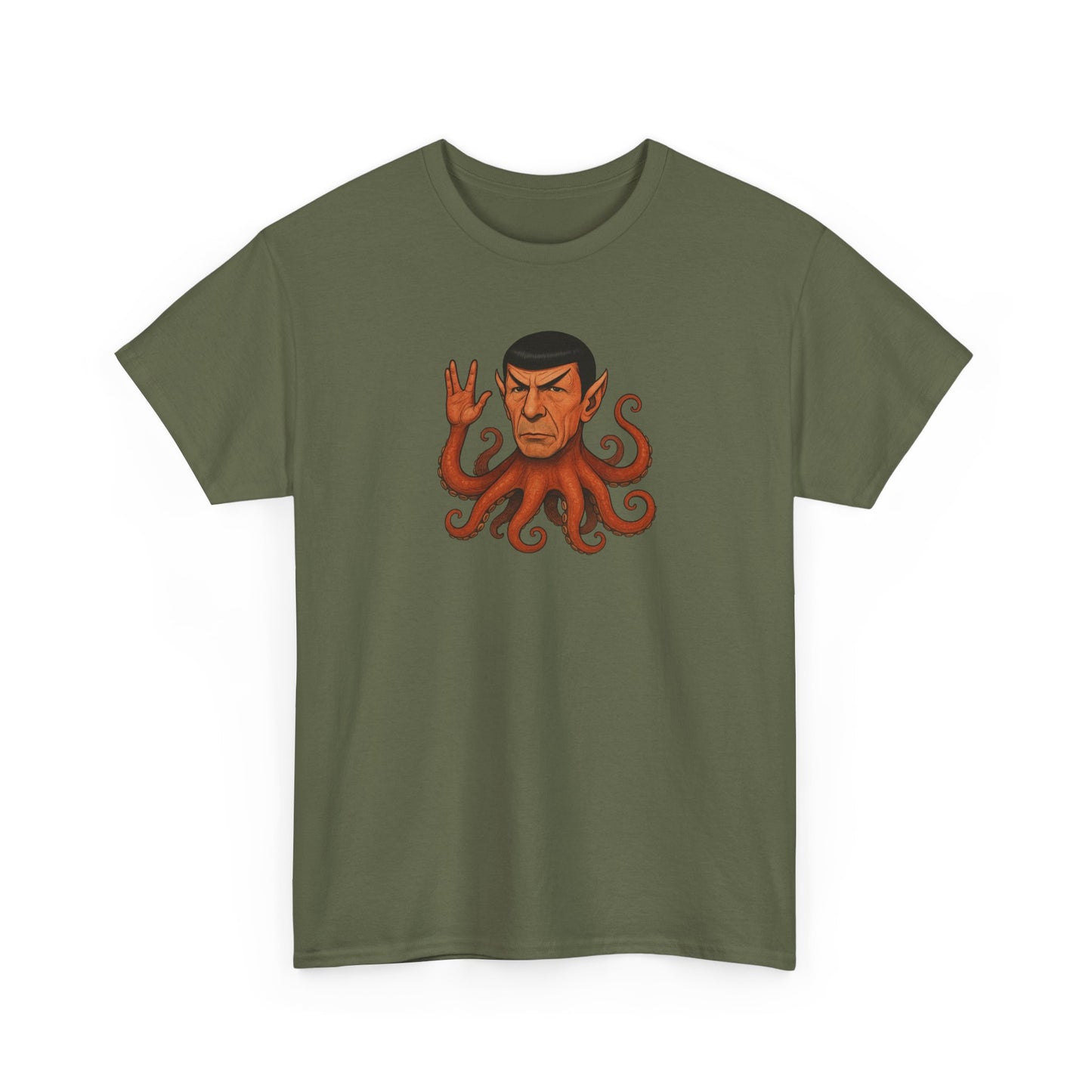 Spocktopus | Octopus Spock Unisex T-Shirt, Funny Nerd Tee, Geeky Apparel, Pop Culture Gift, Sci-Fi Fan Shirt