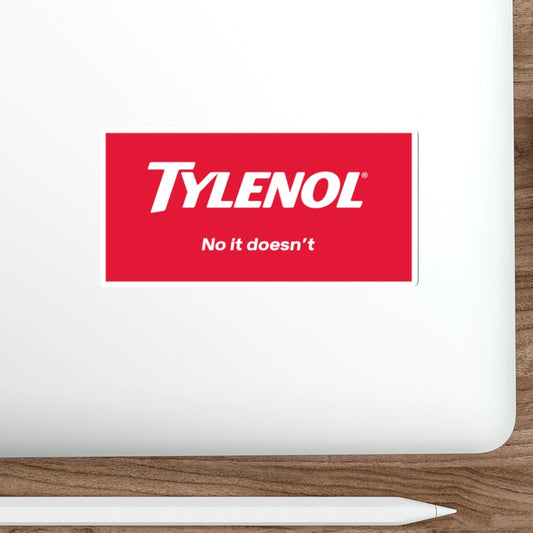 Satirical Tylenol Die-Cut Sticker, Funny Office Stickers, Laptop Decals, Gift for Friends, Humor Stickers