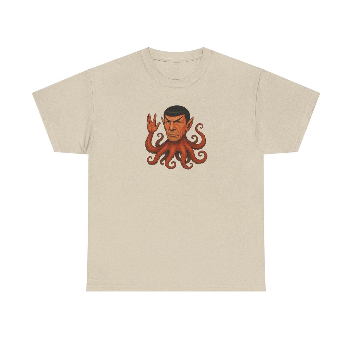 Spocktopus | Octopus Spock Unisex T-Shirt, Funny Nerd Tee, Geeky Apparel, Pop Culture Gift, Sci-Fi Fan Shirt